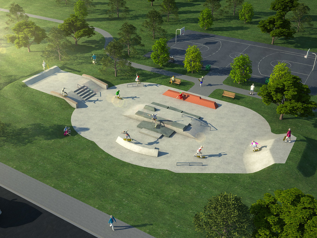 Concrete skatepark design with skate plaza a photo on Flickriver