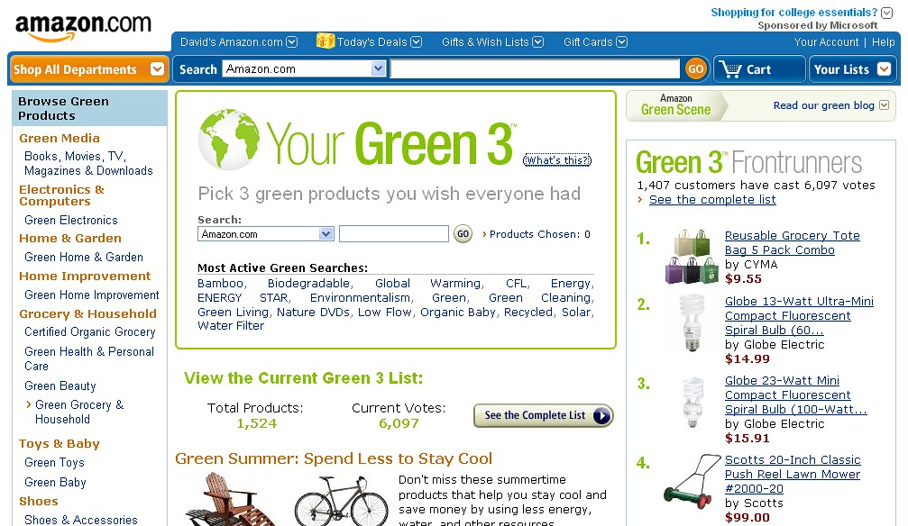 Amazon Green Screenshot 08/13/08 Green Commerce Amazon… Flickr