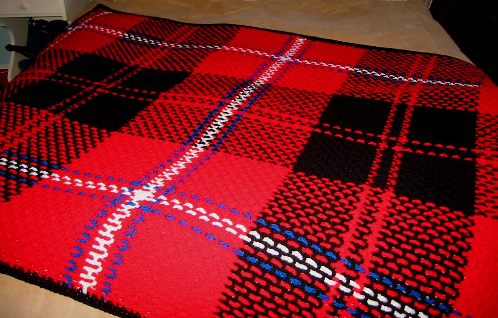 Cunningham Tartan DONE Crocheted Tartan afghan. Cunningham… Flickr