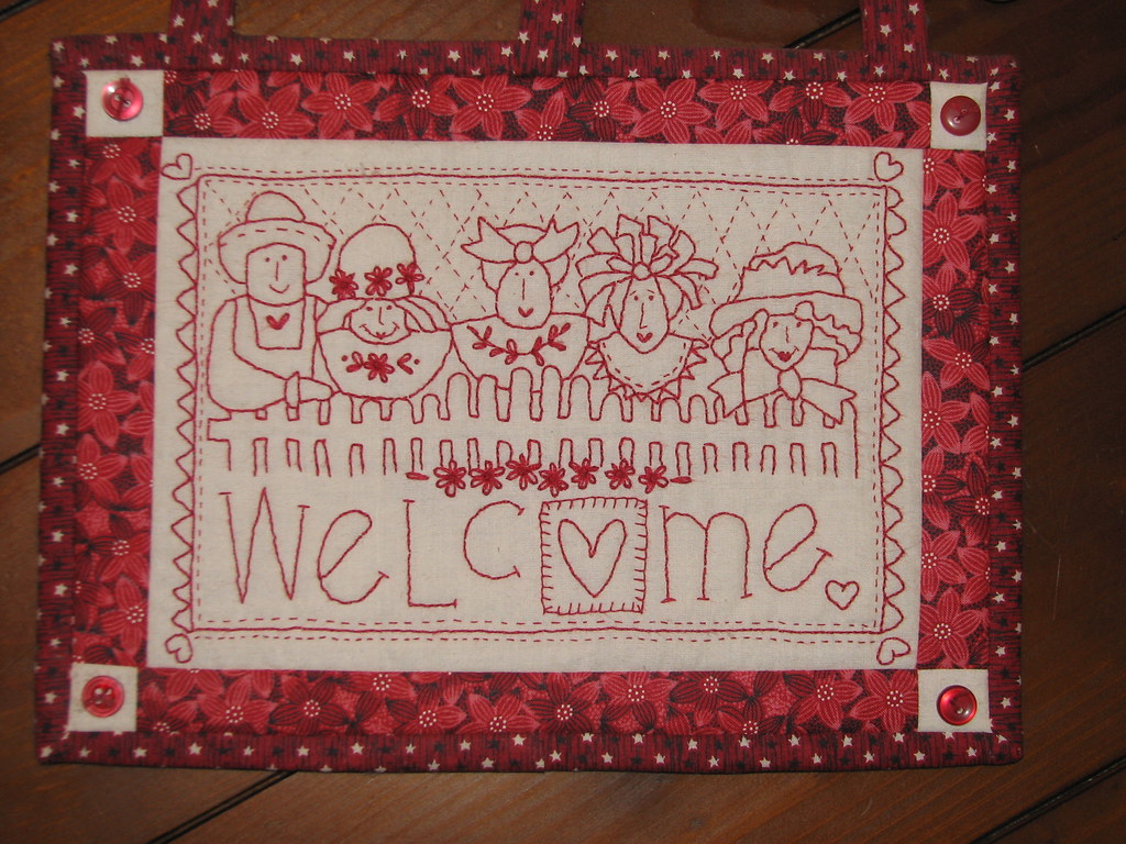 stitchery Pattern by Bronwyn Hayes. This red 'welc… Flickr