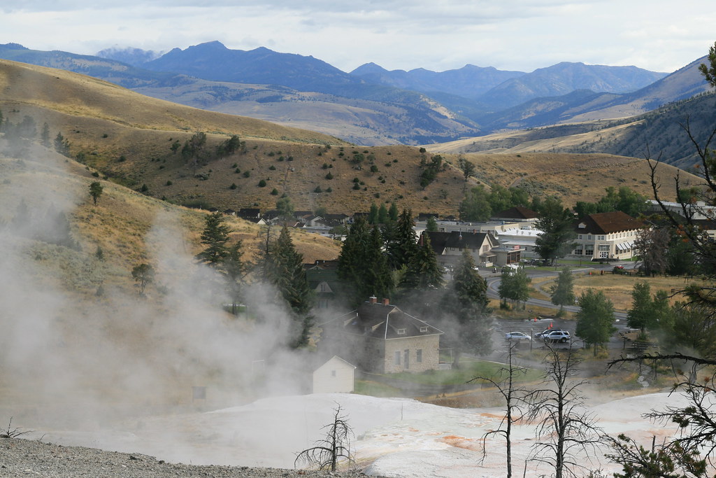 Mammoth Hot Springs and beyond View from the Lower Terrace… Flickr