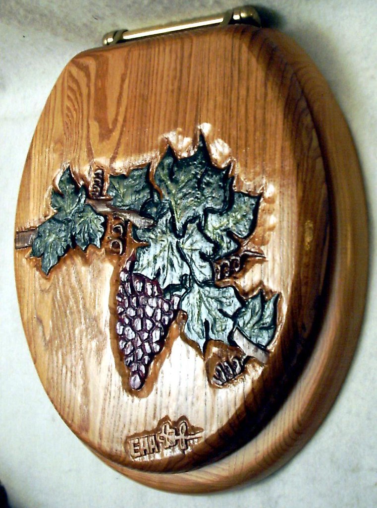grapevine carved wood toilet seat see these and more at ww… Flickr