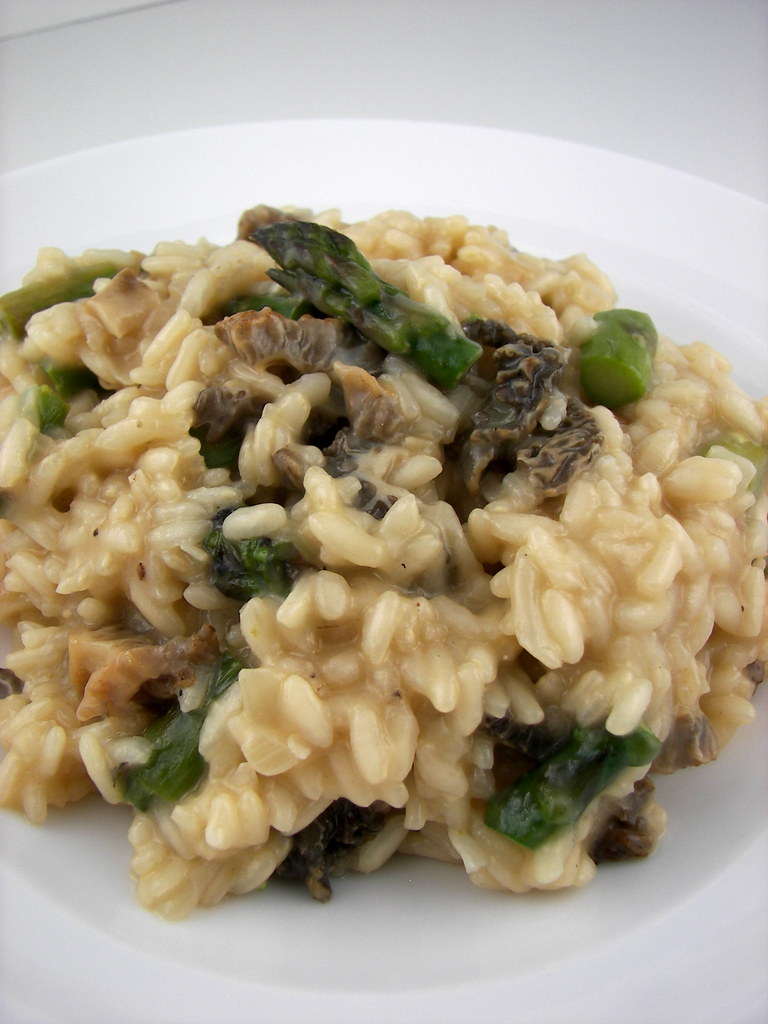 Morel and Asparagus Risotto Recipe at Flickr