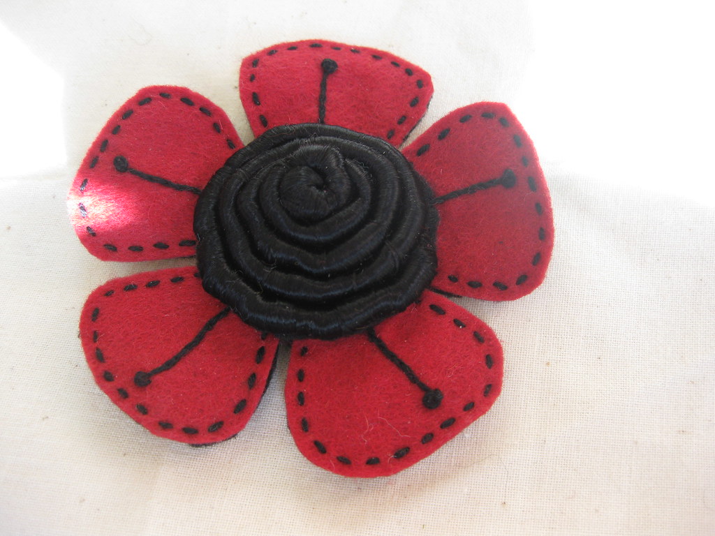 Felt Embroidery flower On my blog. Michala Gyetvai Flickr