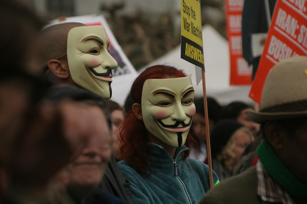 Guy Fox masks Khari Johnson Flickr