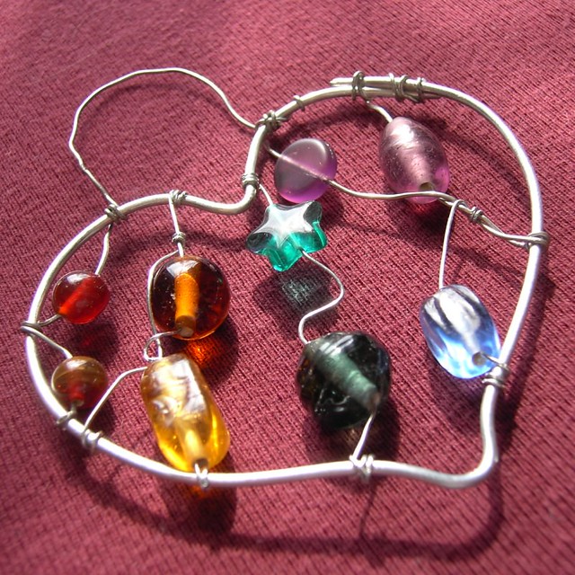 Rainbow Heart a beaded suncatcher *sold* This heartshap… Flickr