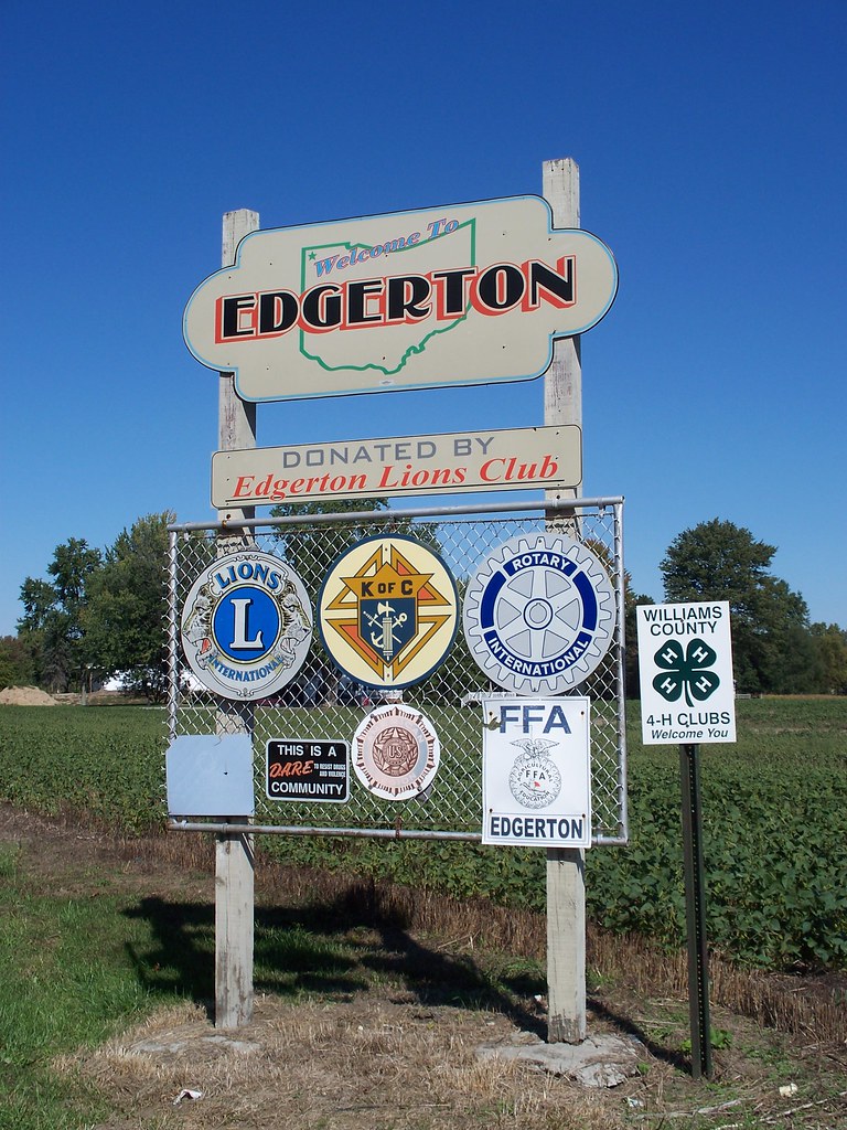 OH Edgerton Entrance Entrance to Edgerton, Ohio. Flickr