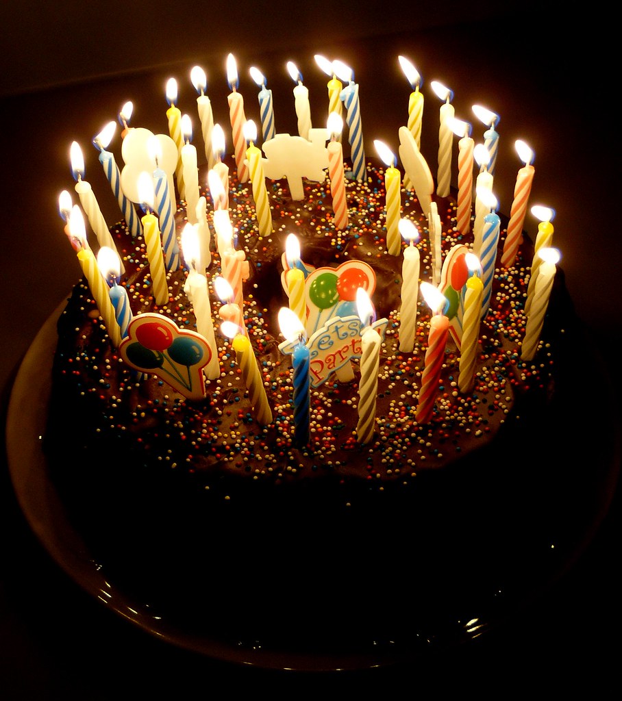 Birthday Cake With Too Many Candles