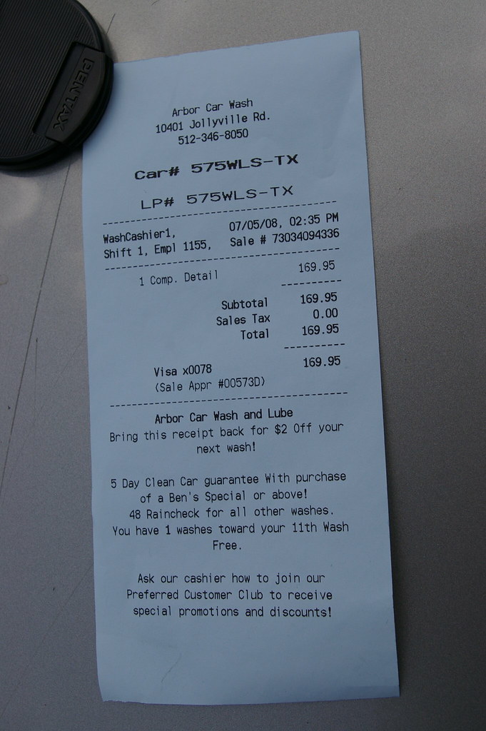 Car Cleaning Car Wash Receipt Lets Go Rocket