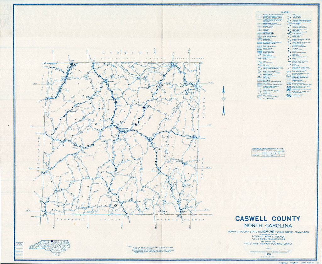1936 Caswell County Highway Map Caswell County Photograph Collection Flickr