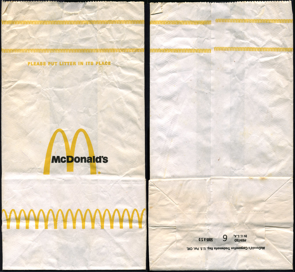McDonalds bag 1970's A basic McDonalds bag. This comes f… Flickr