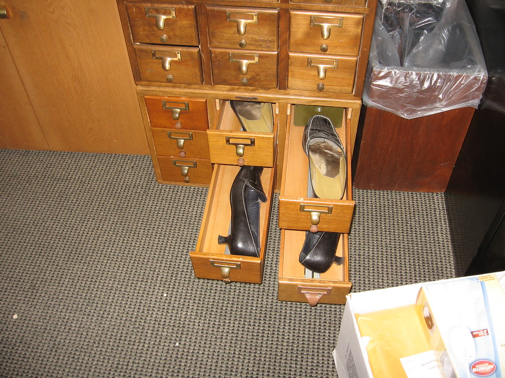 Old card catalog=new shoe holder A perfect place to stash … Flickr