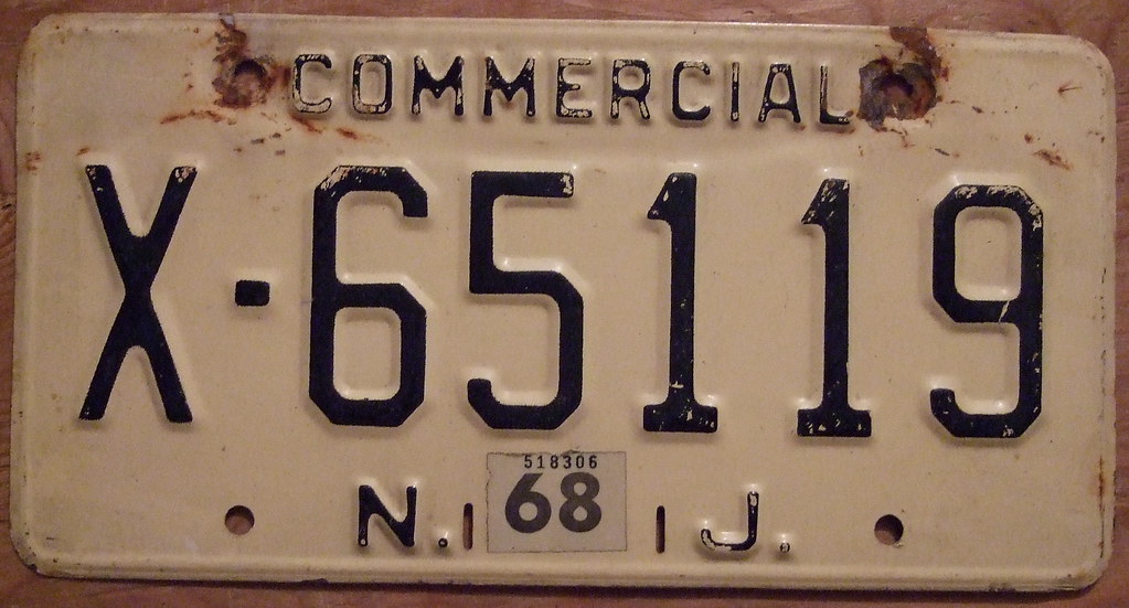 NEW JERSEY 1968 COMMERCIAL plate New Jersey passenger plat… Flickr