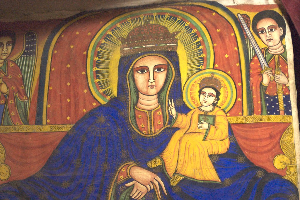 Ethiopian Virgin Mary and Jesus Wall painting in the old C… Flickr