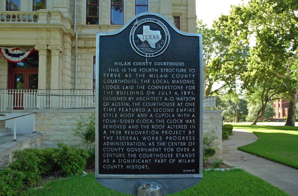 Milam County Courthouse Historical marker at the Milam Cou… Flickr