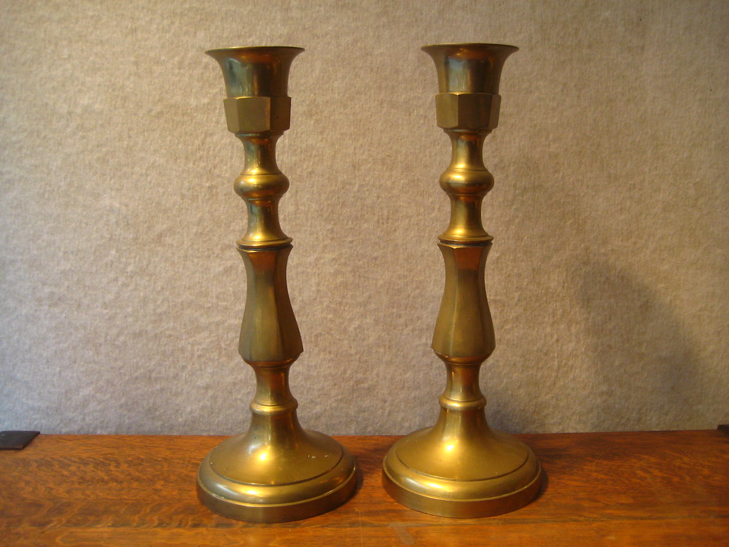 Brass Candlestick Pair * Made in India * Elegant column st… Flickr