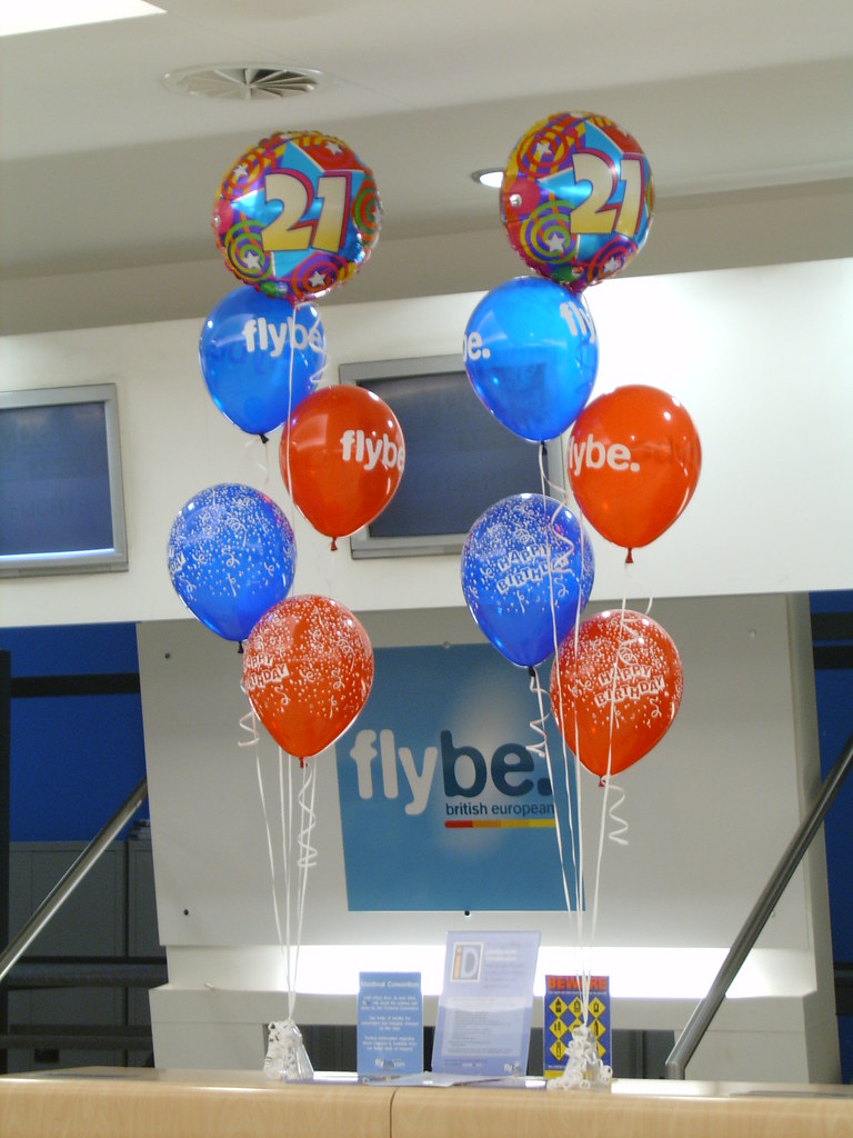 21st Birthday balloon bouquets for FlyBe at Belfast City A… Flickr