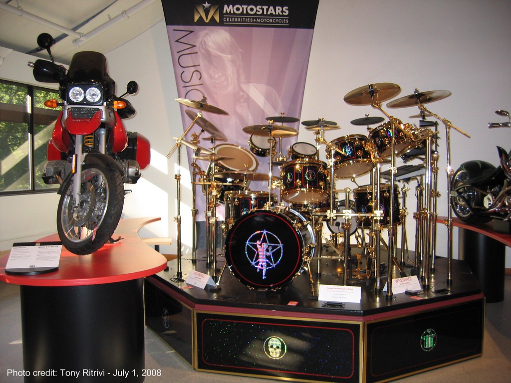 Neil Peart's motorcycle and drum set So I'm checking out t… Flickr
