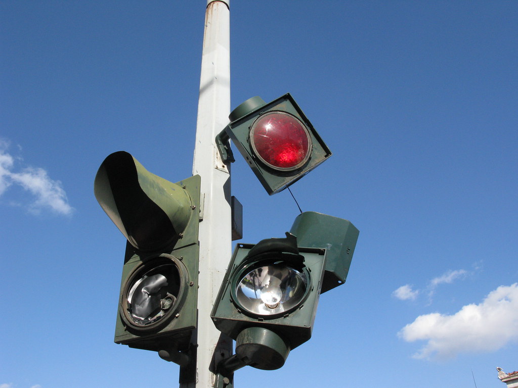 Traffic light Panepistimiou Str, Athens, Greece. Tilemahos