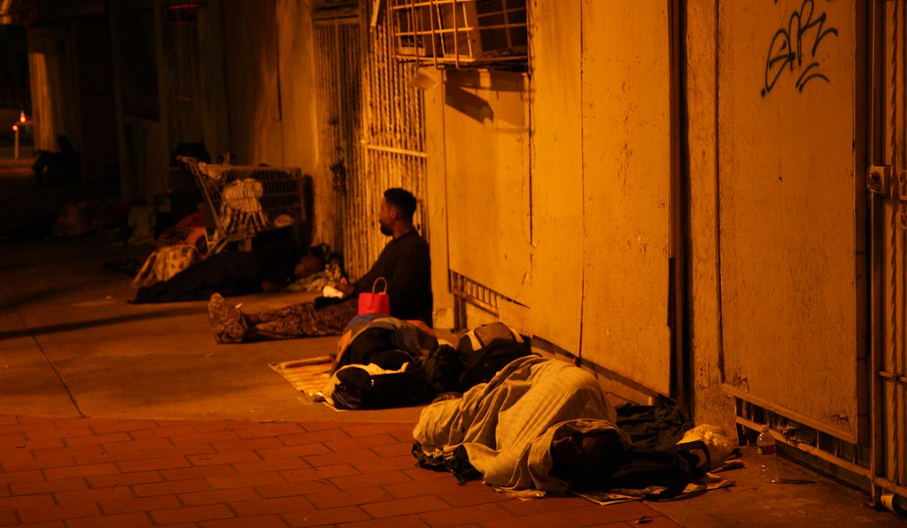 A bed for the night homeless people in Downtown San Diego … Flickr