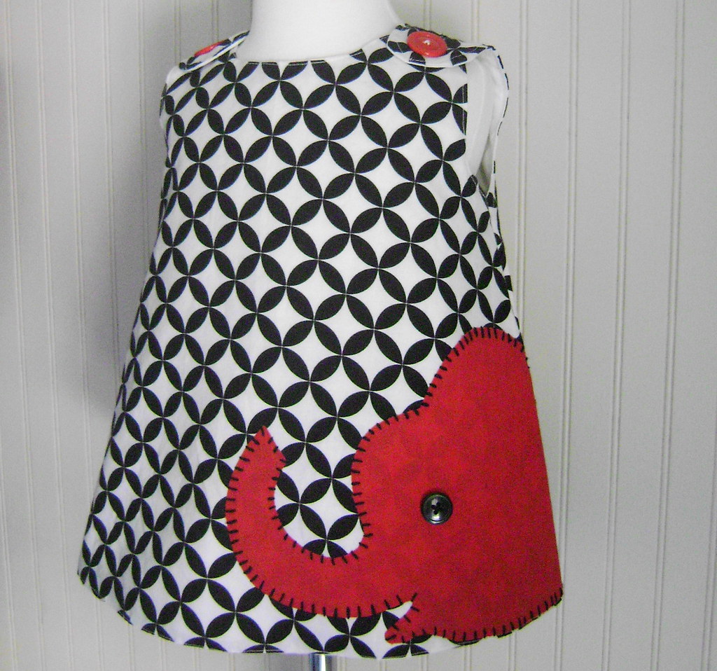 Black and White and Red All Over Elephant Dress The Trendy Tot Flickr