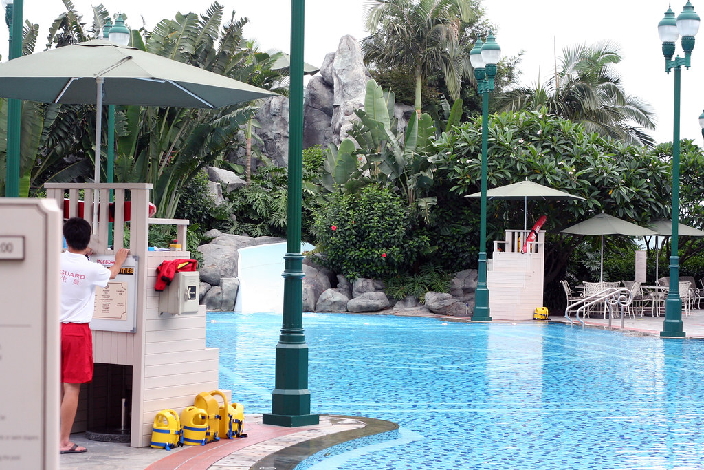 Hong Kong Disneyland Hotel Pool A good waterslide, but I w… Flickr