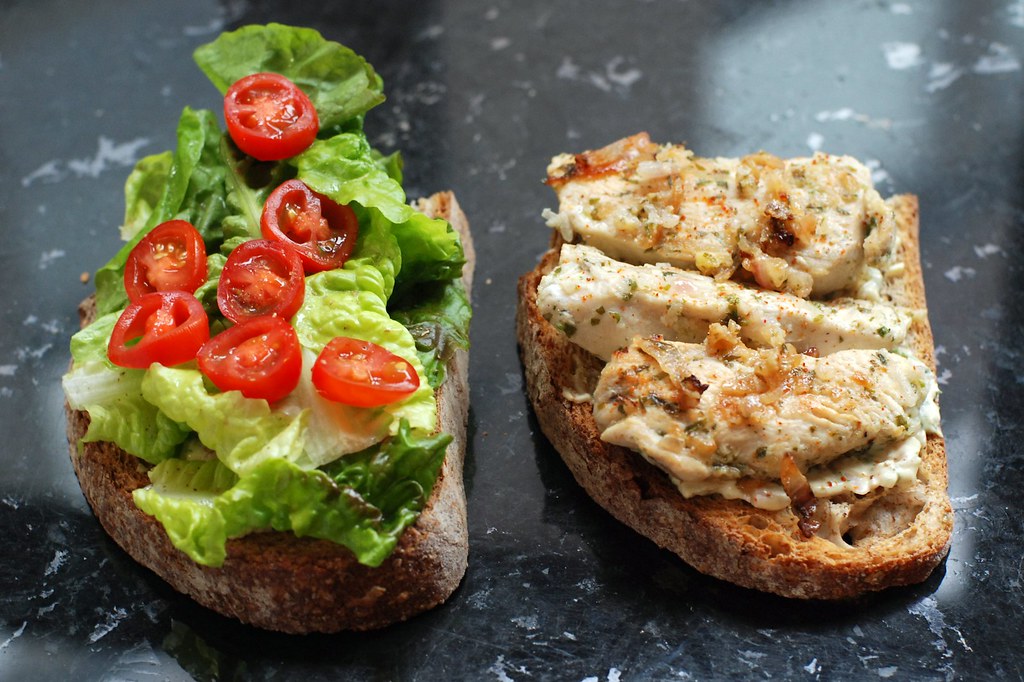 Lemon tarragon chicken sandwich Recipe at Flickr