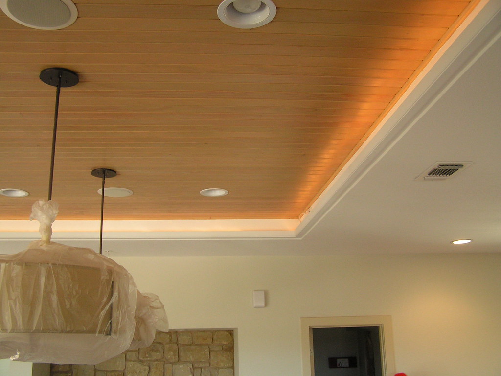 Wood Ceiling Rope Light The rope light is on a dimmer swit… Flickr