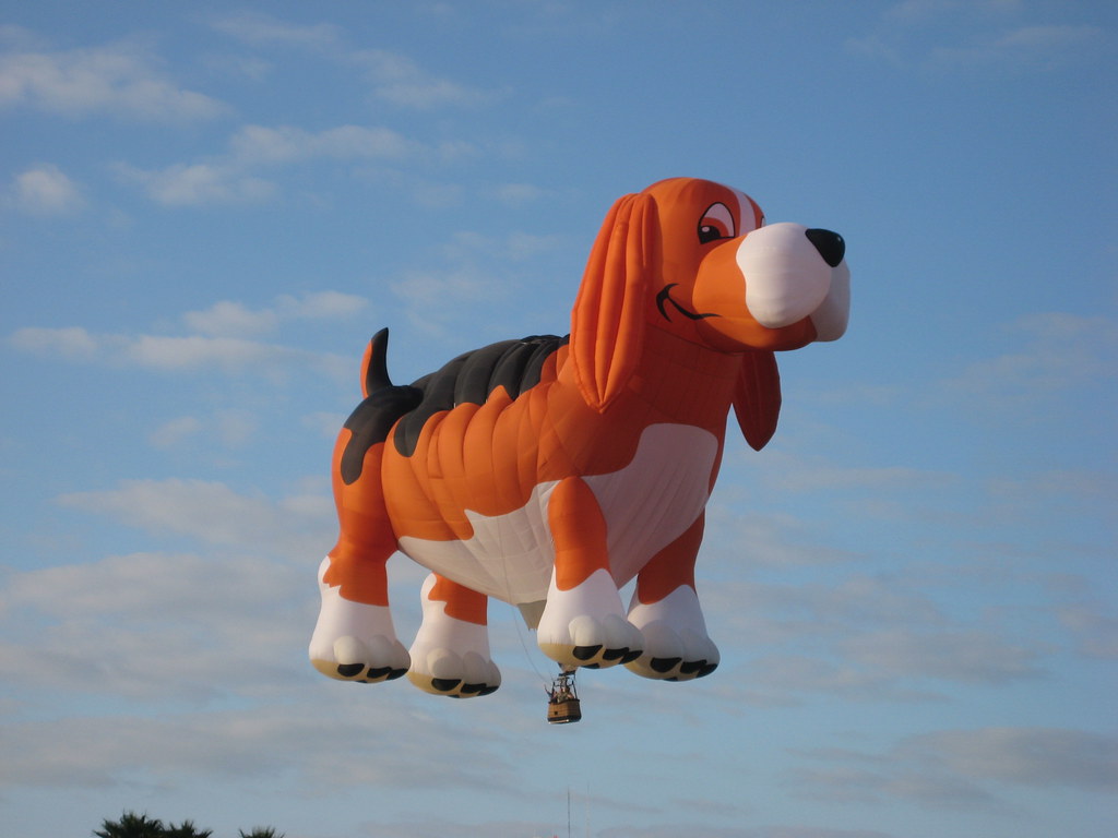 Dog Hot Air Balloon A dog hot air balloon floats on by. Th… Flickr