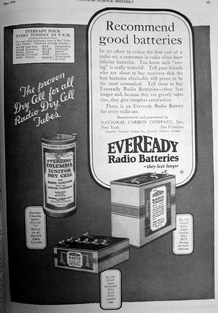 Eveready1925 EVEREADY Battery Ad 1925. Batteries are more … Flickr