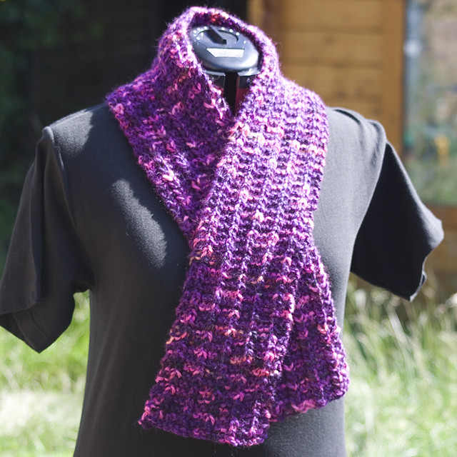 Yarn Harlot OneRow Scarf Knitted using Skye. Flickr