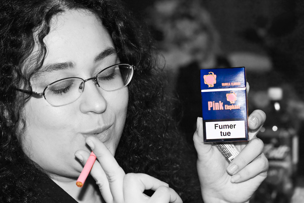 Pink Elephant Cigarettes The lovely Natalie in black and w… Flickr