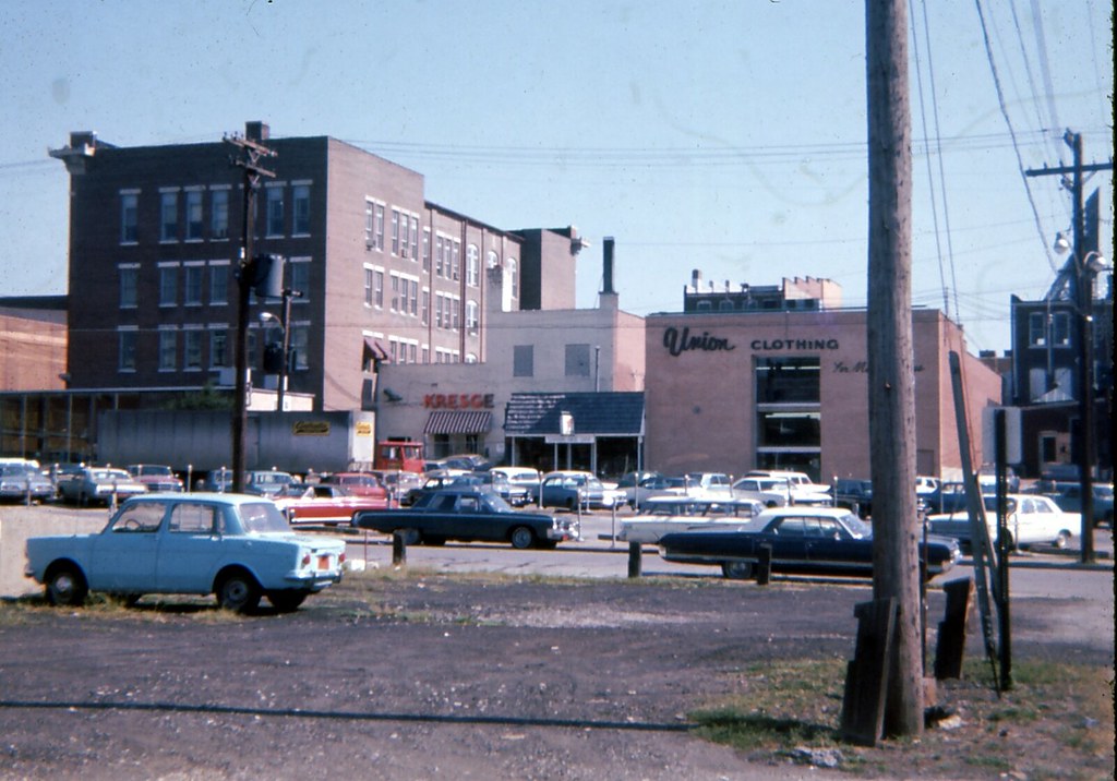 Belleville, Illinois, parking lot behind Kresge's, 1969 Flickr
