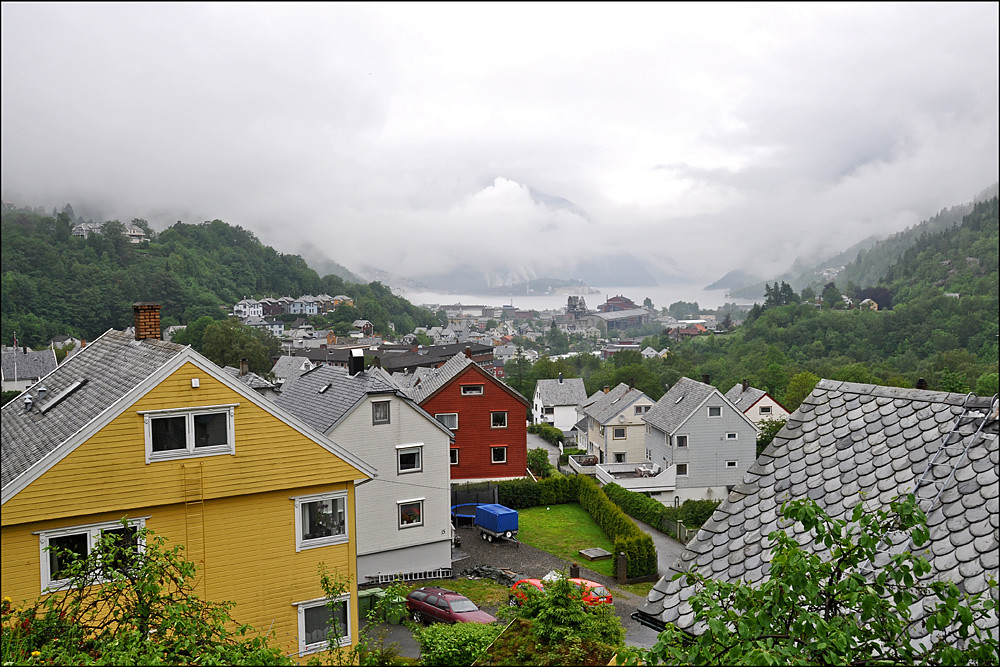 Odda Norway Odda view over rainy Odda to the Sørfjord Flickr