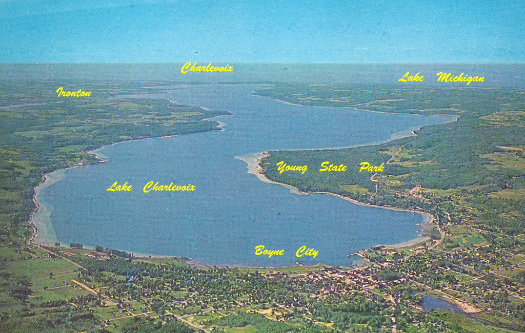 Charlevoix Boyne City MI Aerial View of City and Lake Char… Flickr