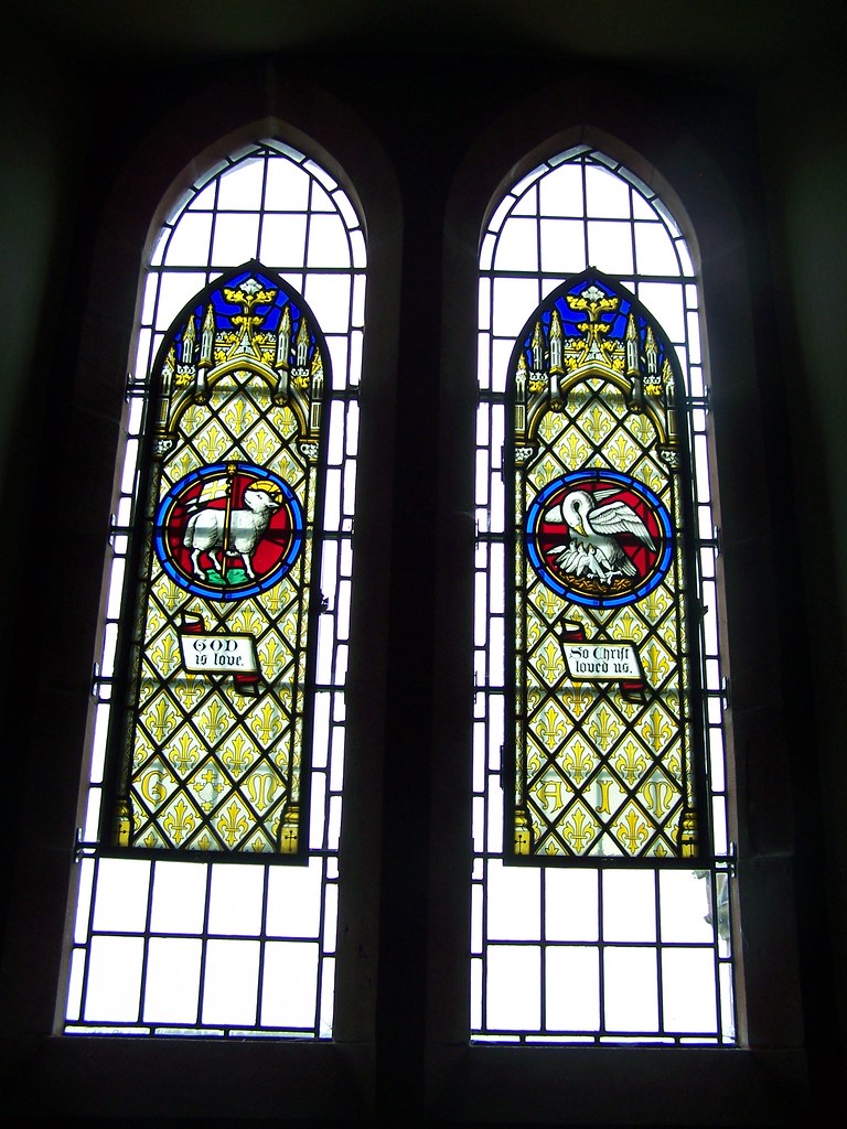 Lakes, Cumberland, Allhallows Stained glass window Agnus… Flickr