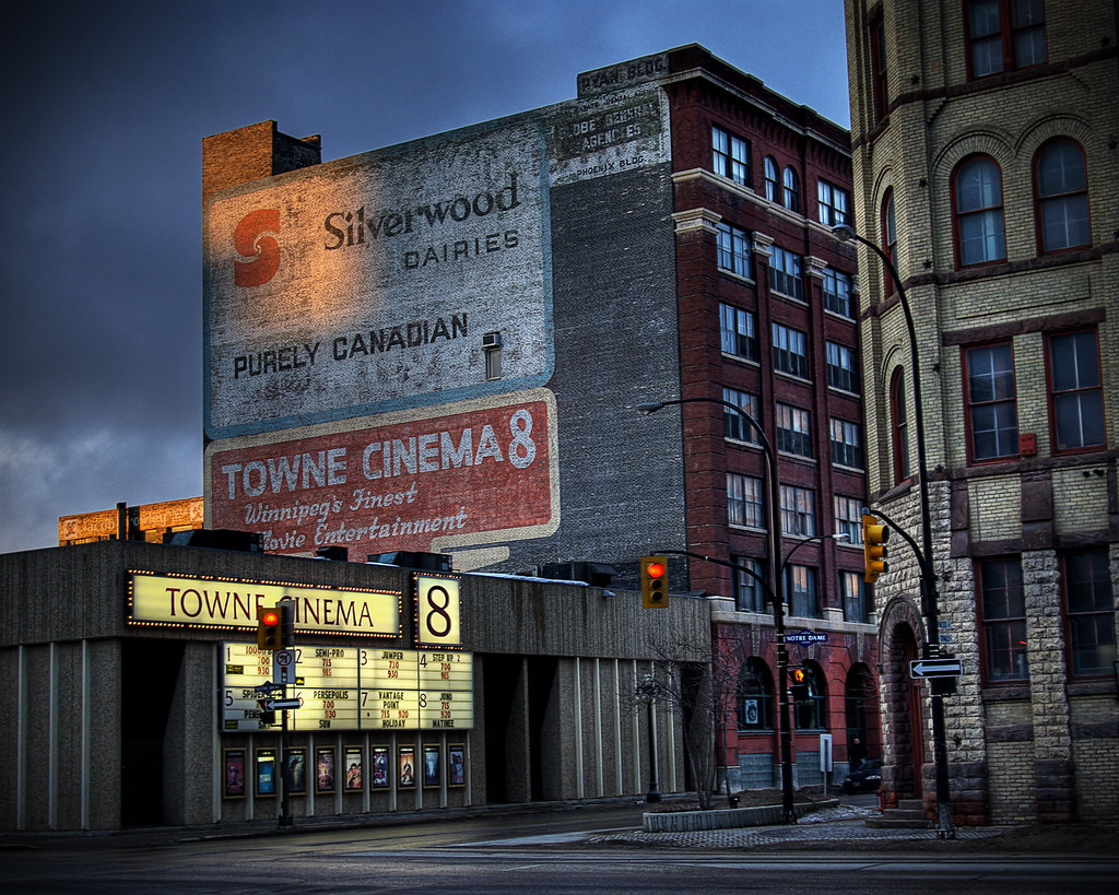 Towne Cinema 8 Notre Dame Avenue, Winnipeg, Manitoba (1981… Bryan Scott Flickr