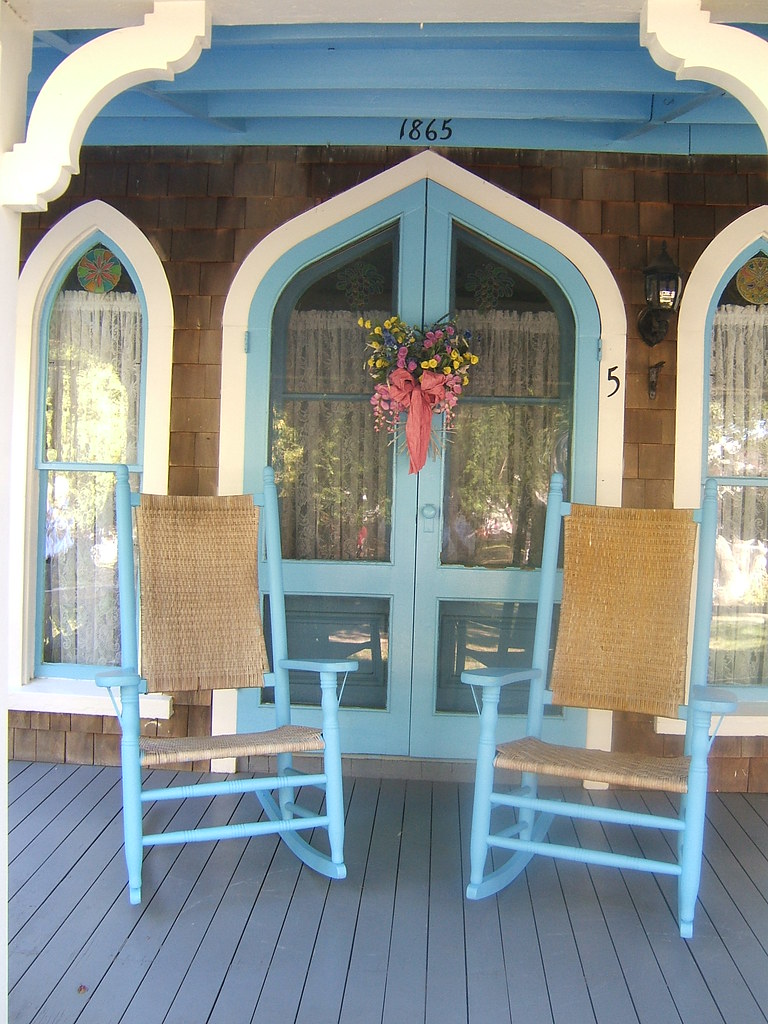 Front porch Chairs all set for viewing Illumination Night Elaine