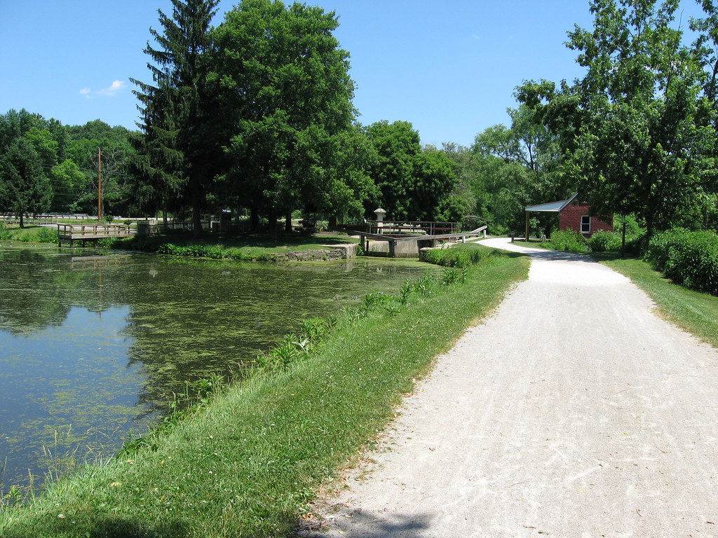 Bike path at lock 3 Ohio Erie Canal near Canal Fulton Cherie Draa