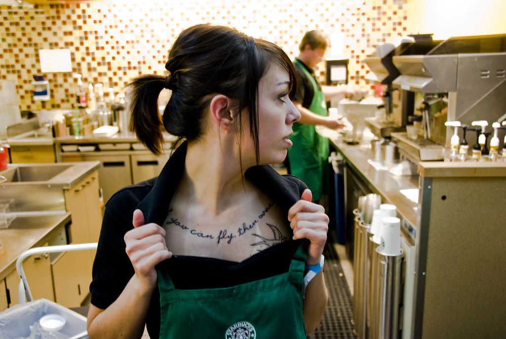 Starbucks at pdx | I snapped four photos of this girl, and t… | Flickr