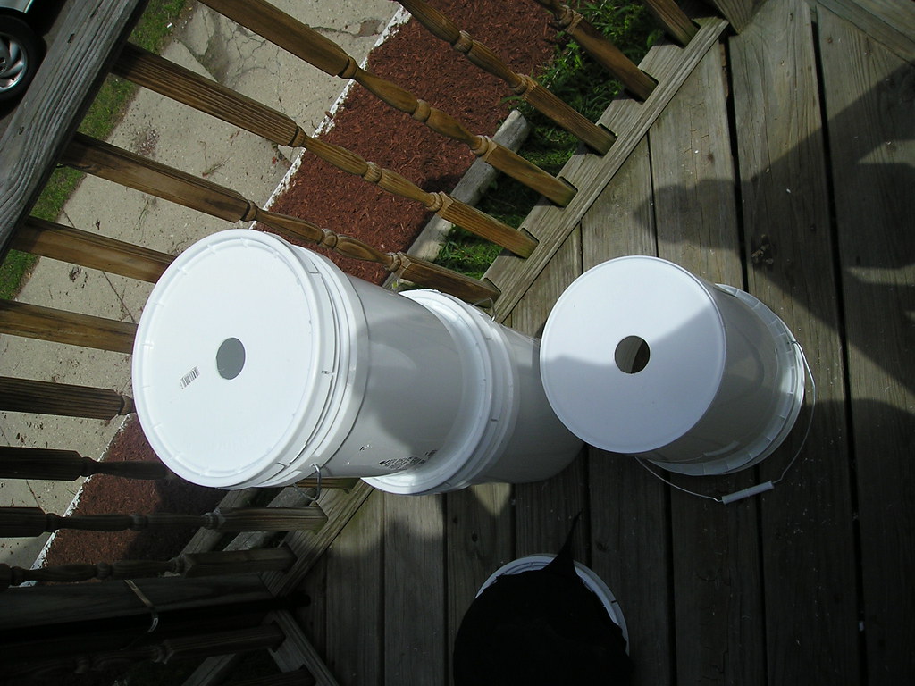 Upside down planting project 3 5 gallon buckets with 1 1/2… Flickr