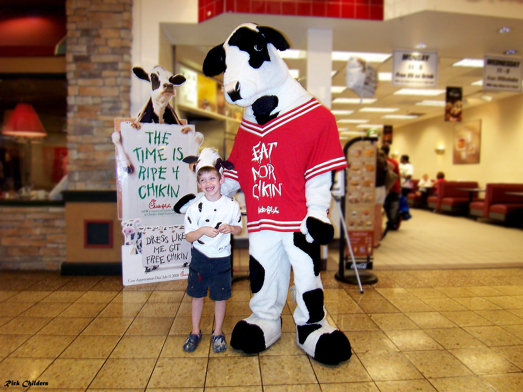 Cow Appreciation Day at ChickFilA Adam with the ChickFi… Flickr