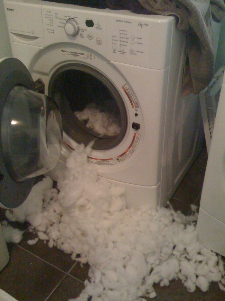 This is what happens when you wash a pillow It exploded Ethan
