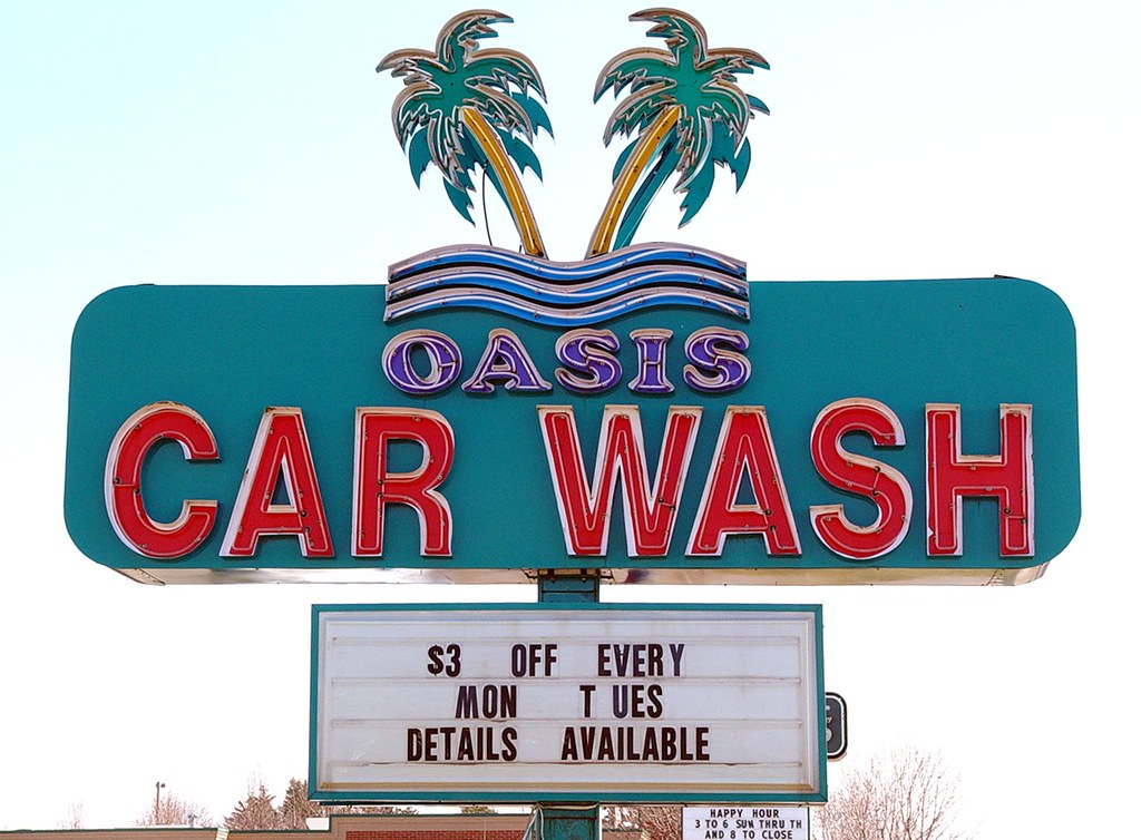 Oasis Car Wash Neon Sign Near Hillsdale, Michigan 3/15… Flickr