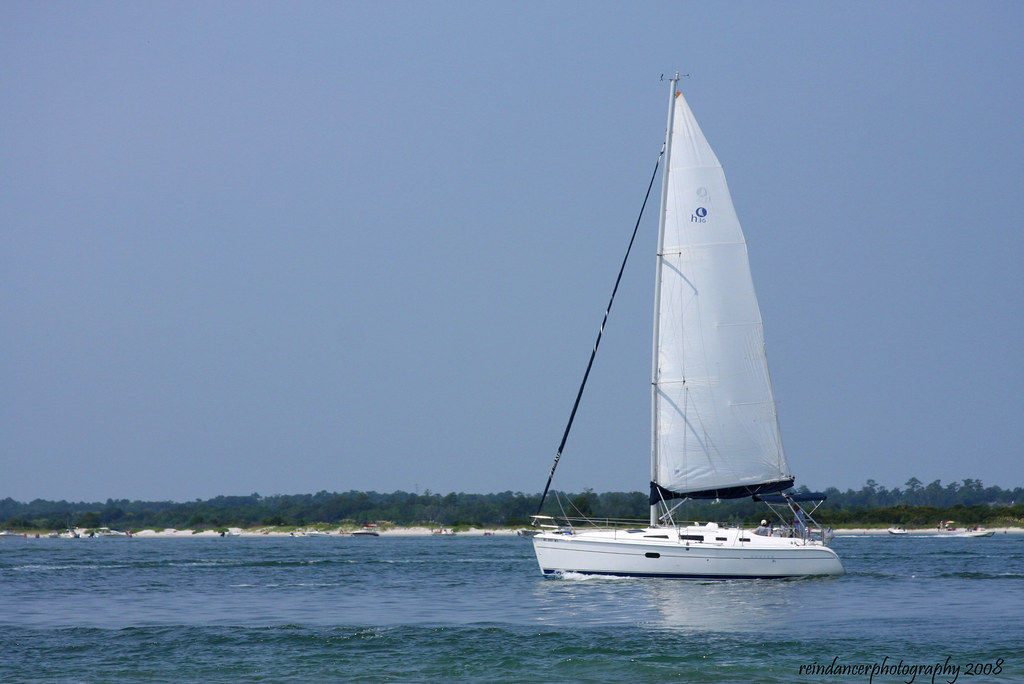 Sailing Sailboat at Wrightsville Beach, North Carolina. ddancernc