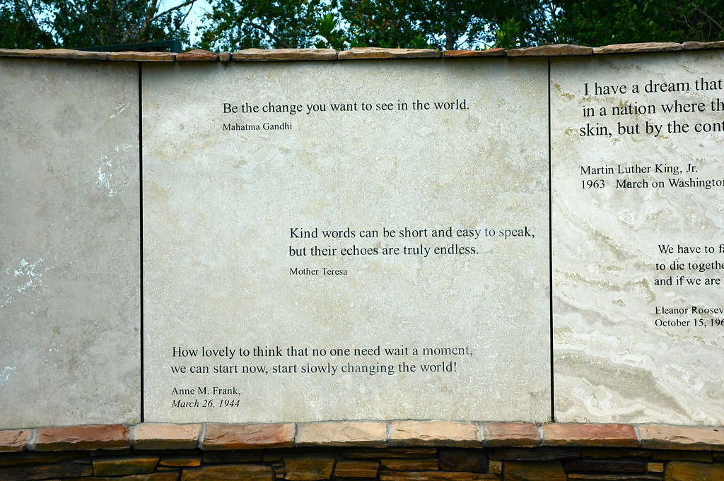 Humanity Quotes memorial garden , Anne Frank , gandhi , M… Flickr