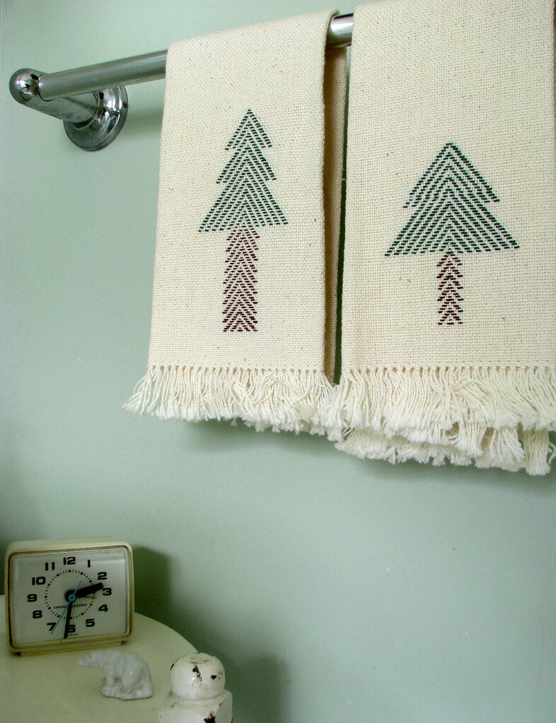 handmade tree towels Cotton towels woven by my mom. A w… Flickr