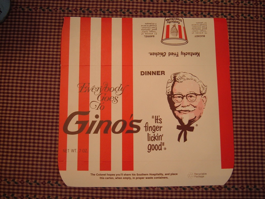 Kentucky Fried Chicken Box Gino's? KFC Dinner box top an… Flickr