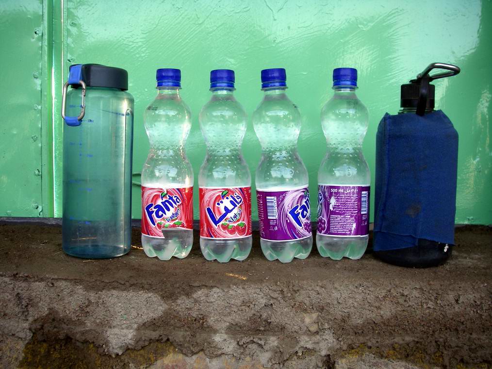 Water That's 4.5 litres. I drank it all over the course