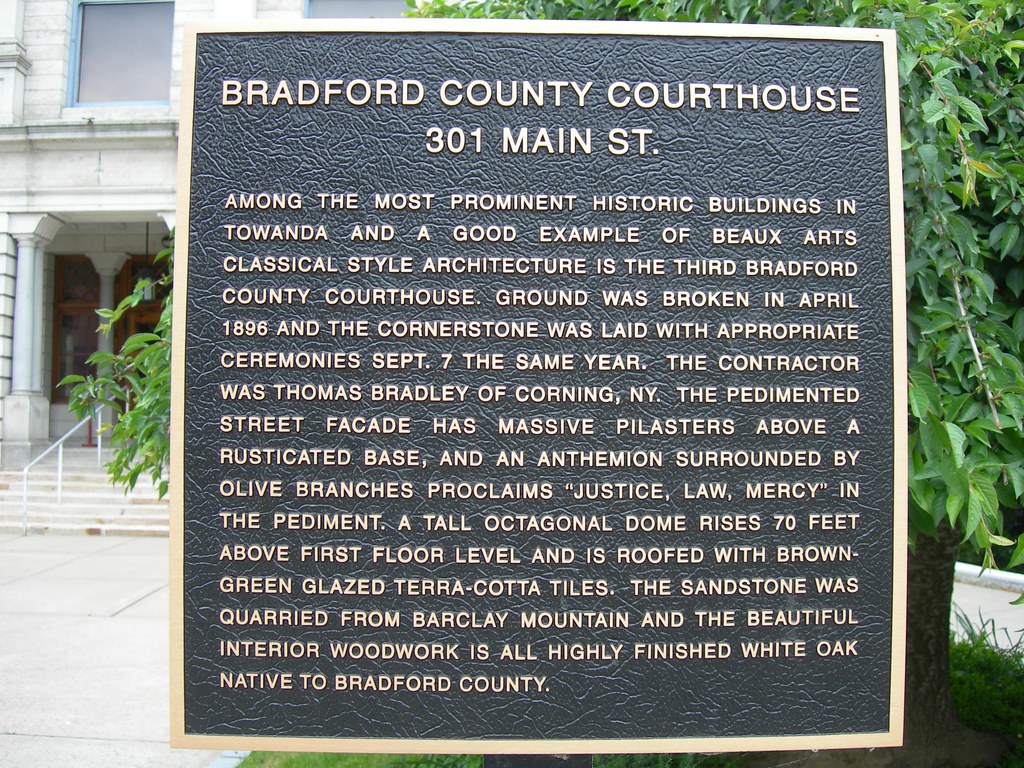 Bradford County Courthouse Marker Towanda, Pennsylvania Flickr